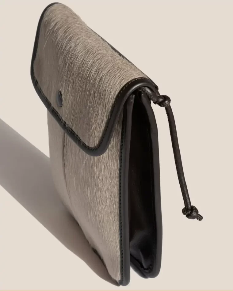 Women Terra Calf Hair - Square-Flat Crossbody Bag Hereu Crossbody Bags Taupe Dark Brown - Image 3