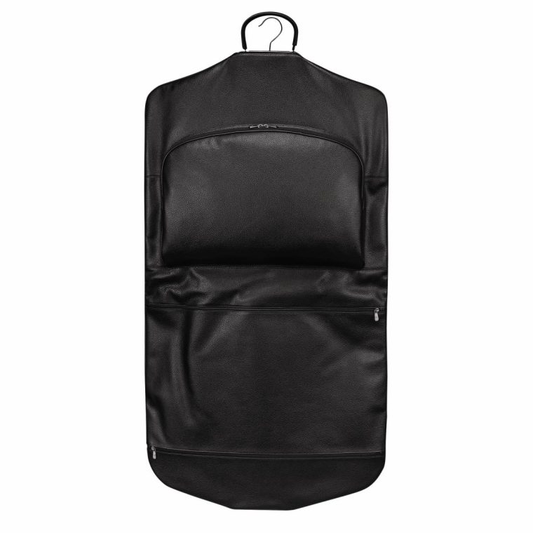 Women Travel Accessories Longchamp Le Foulonné Garment Cover Black - Leather Black