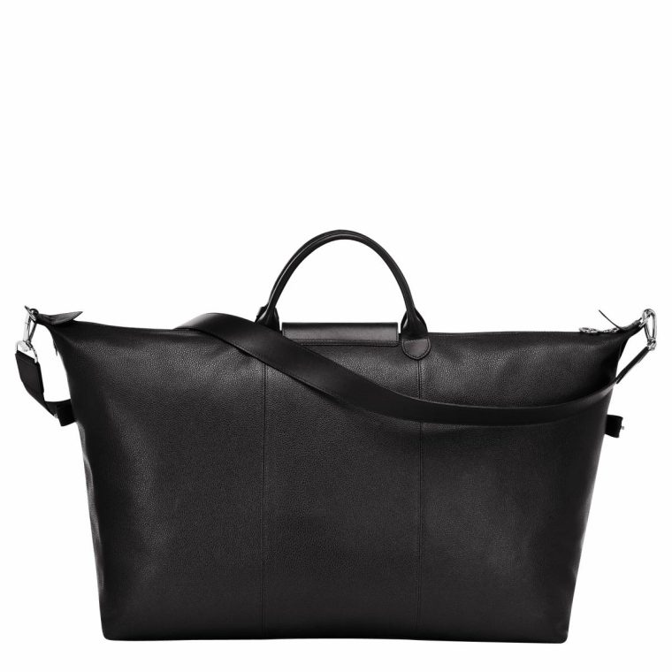 Women Travel Bags Le Foulonné L Travel Bag Black - Leather Longchamp Black - Image 4