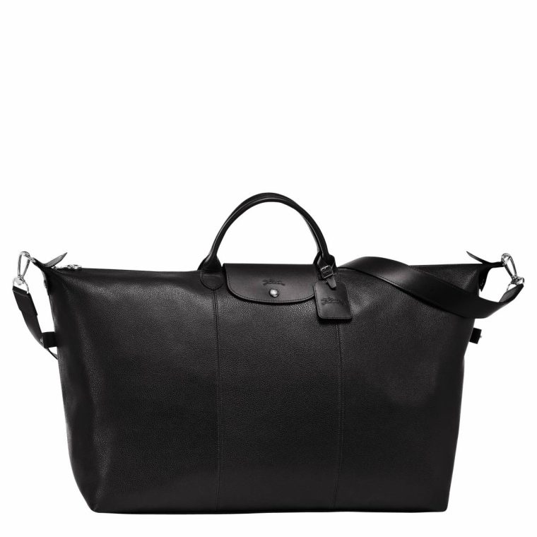 Women Travel Bags Le Foulonné L Travel Bag Black - Leather Longchamp Black