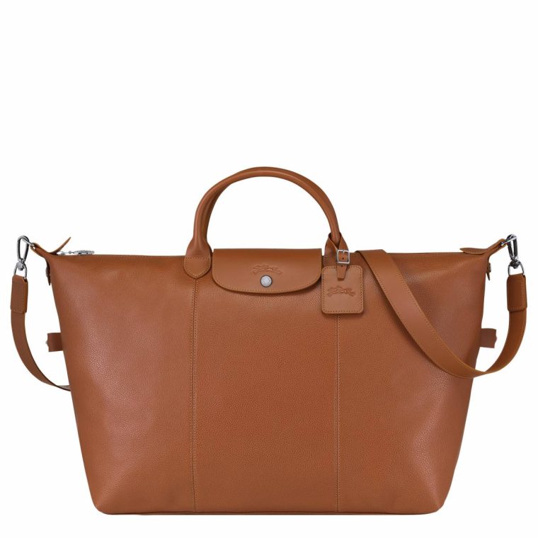 Women Travel Bags Longchamp Caramel Le Foulonné L Travel Bag Caramel - Leather