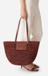 Women Vanessa Bruno Raffia Basket Made In Madagascar Classic Brown Baskets - Image 3