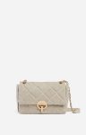 Women Vanessa Bruno Sand Quilted Bags Large Linen Moon Bag Made In Italy