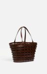 Women Woven Leather Basket Buffalo Leather Vanessa Bruno Baskets Classic Brown - Image 2