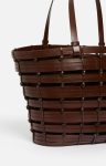 Women Woven Leather Basket Buffalo Leather Vanessa Bruno Baskets Classic Brown - Image 4