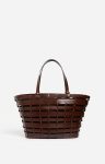 Women Woven Leather Basket Buffalo Leather Vanessa Bruno Baskets Classic Brown