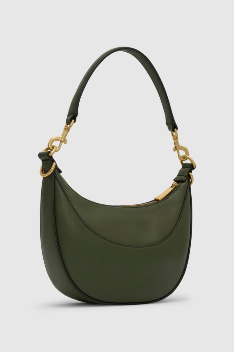 Womne Oroton Florence Small Shoulder Bag Dark Khaki Shoulder - Image 5