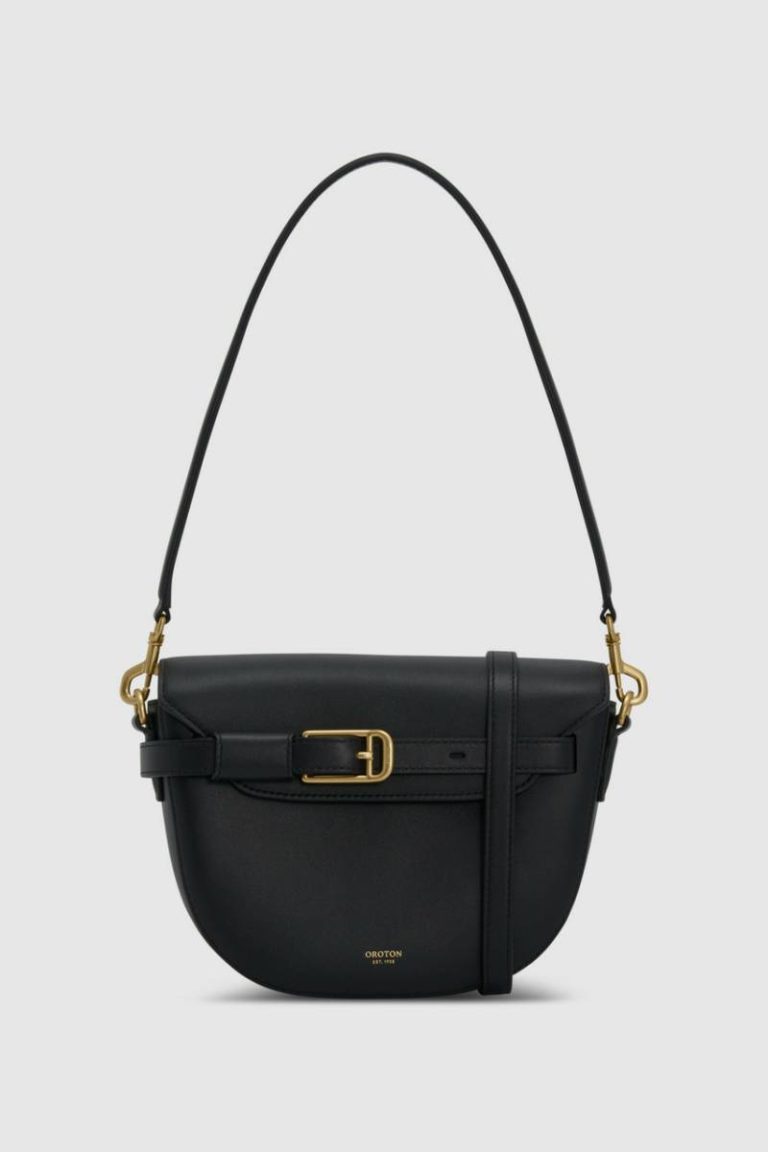 Womne Shoulder Oroton Black Cali Saddle Bag