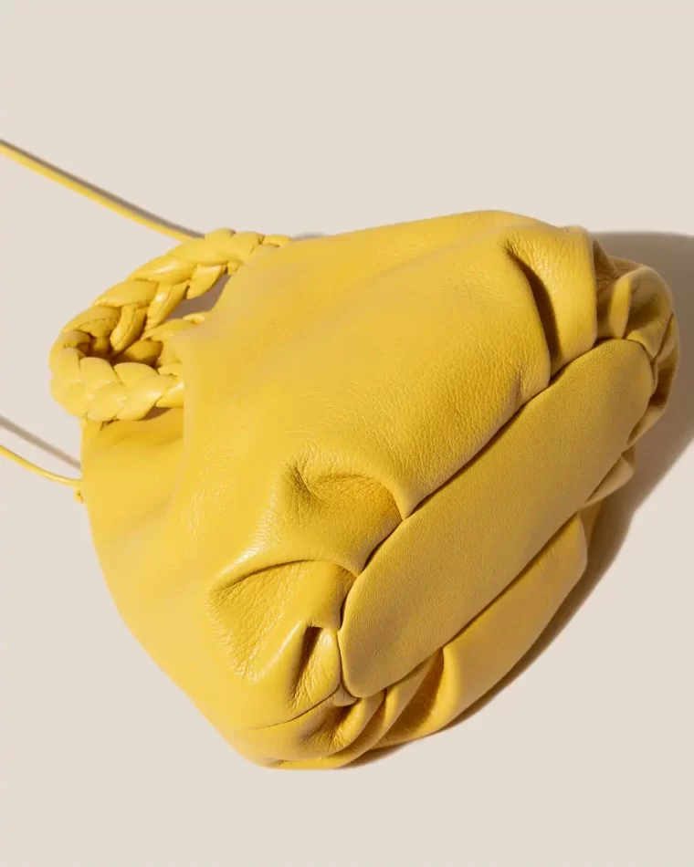 Yellow Bombon Supple Shiny - Plaited-Handle Leather Crossbody Bag Hereu Crossbody Bags Women - Image 4