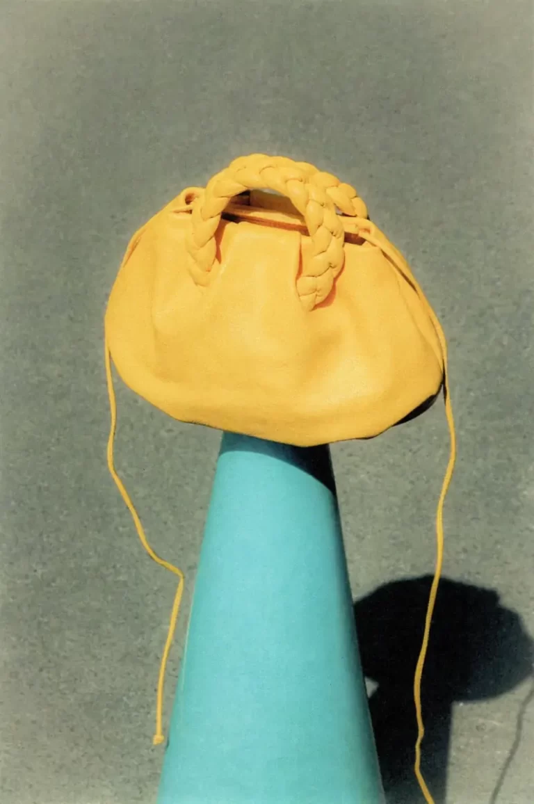 Yellow Bombon Supple Shiny - Plaited-Handle Leather Crossbody Bag Hereu Crossbody Bags Women