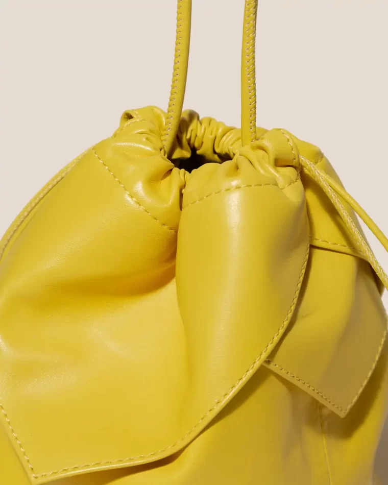 Yellow Crossbody Bags Hereu Women Duixa Crossbody - Drawstring Detail Crossbody Bag - Image 3